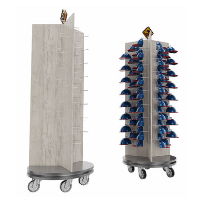 کیفیت  Three Sided Rotating Display Stand Cap Display Stand With Customized Logo کارخانه