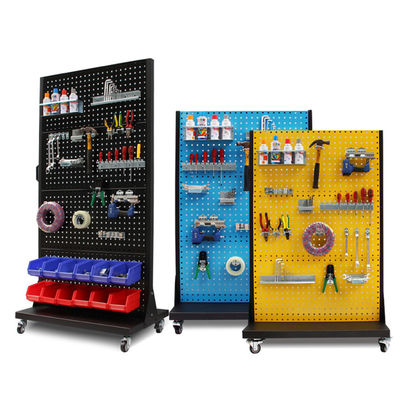 نمایشگر سفارشی پاپ پوز ایستاده صفحه نمایش فلزی Pegboard با چرخ